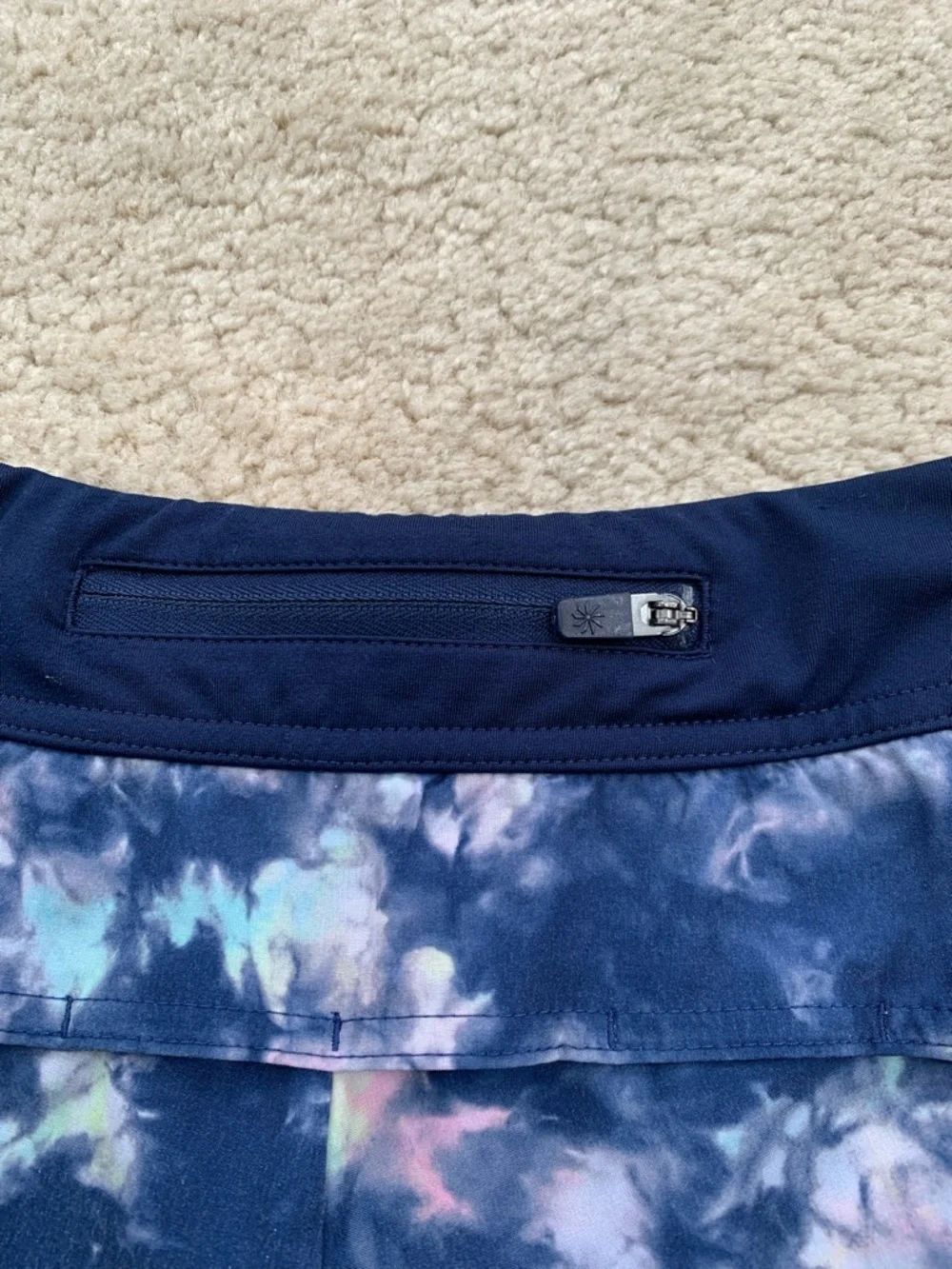Athleta Girl Size Medium, 8-10, Blue Tie Dye Athletic Shorts